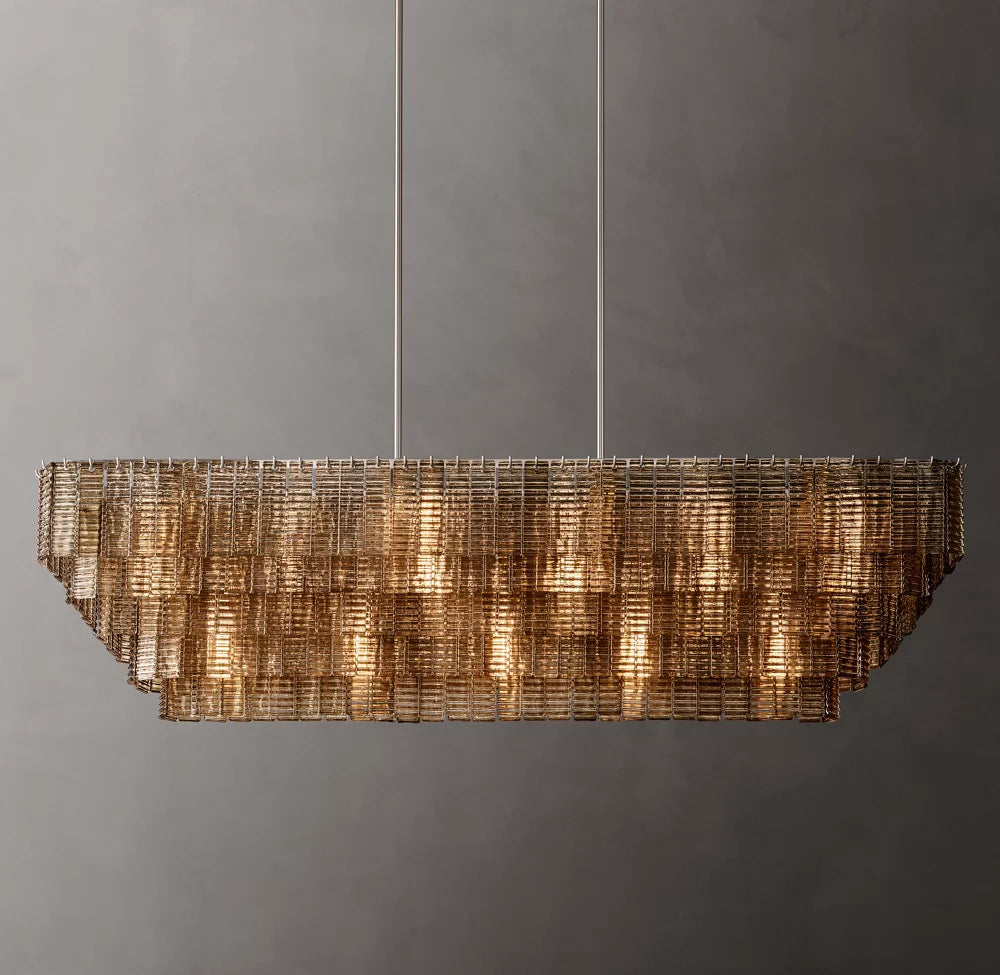 Vespera Textured Smoke Glass Chandelier