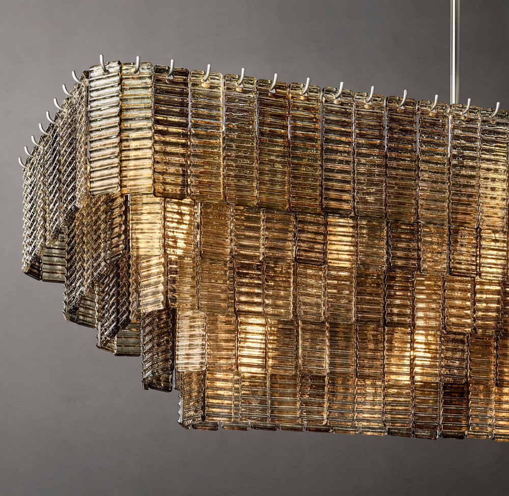 Vespera Textured Smoke Glass Chandelier