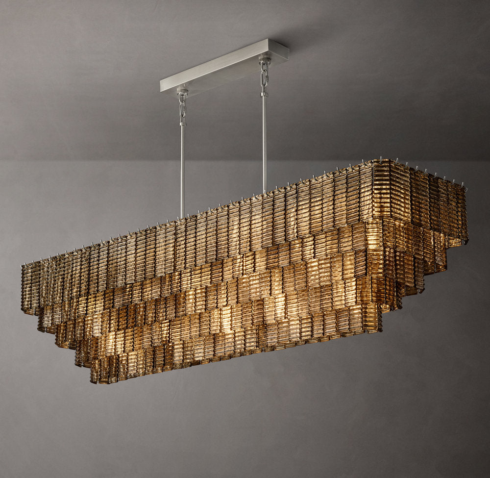 Vespera Textured Smoke Glass Chandelier