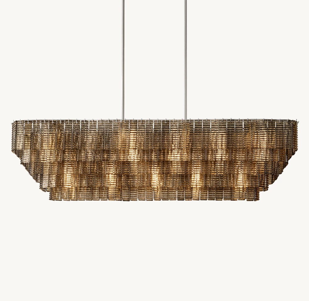 Vespera Textured Smoke Glass Chandelier