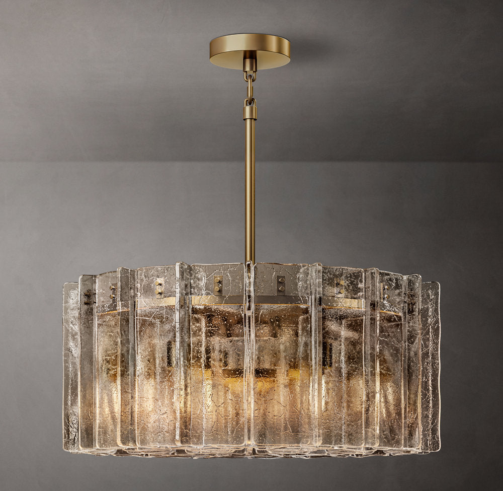 Virelle Rippled Smoke Glass Chandelier