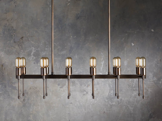 Weathered Brass Industrial Chandelier