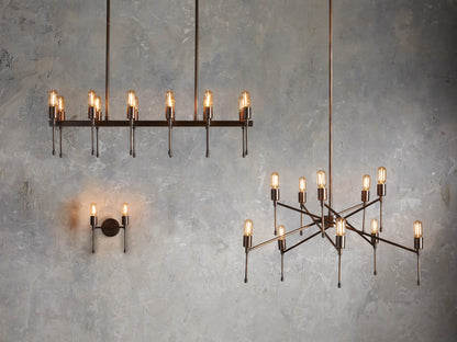 Weathered Brass Industrial Chandelier